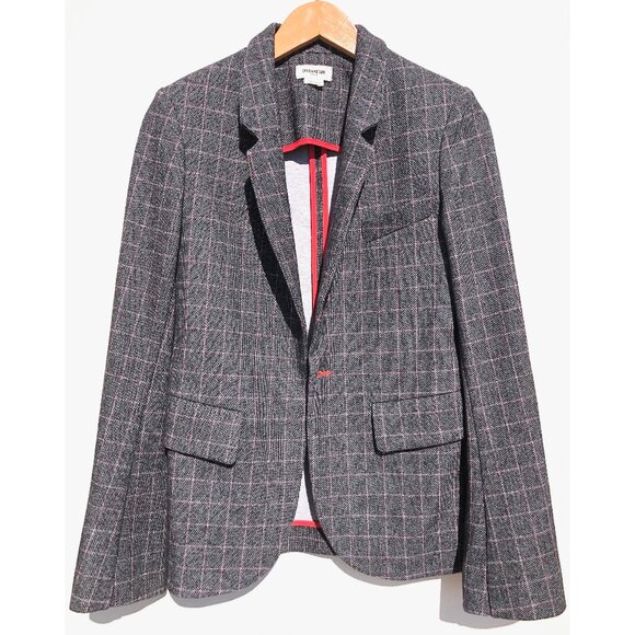 Zadig & Voltaire blazer jacket women size 38 wool blend windowpane plaid black - Picture 1 of 10